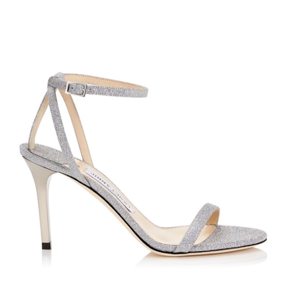 Jimmy Choo Minny 85 Glitter Strappy Heel